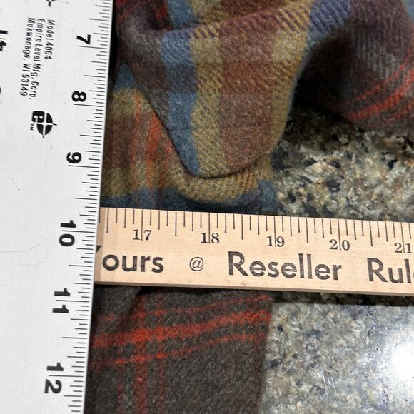 Evan Picone Shacket Size 8 Brown Blue Green Snaps Button Up Wool Blend Academia - Picture 6 of 8